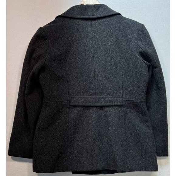 MDP Mario De Pinto Women's Wool Pea Coat Double Breasted Jacket Gray Long Sleeve - Picture 2 of 10